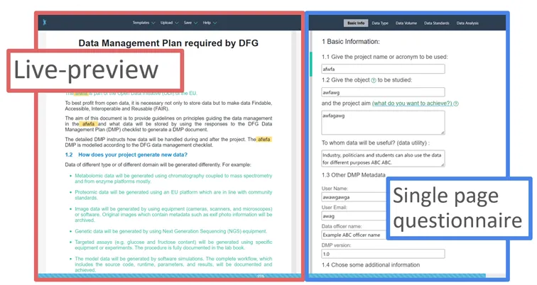 The layout of DataPLAN